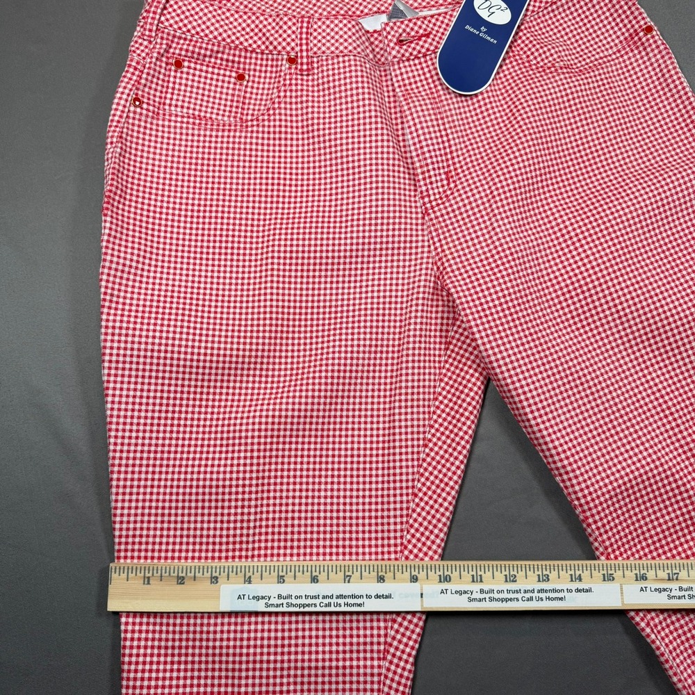 DG2 by Diane Gilman Womens 16WP Red Gingham Check Straight Leg Pants Casual - Picture 16 of 16